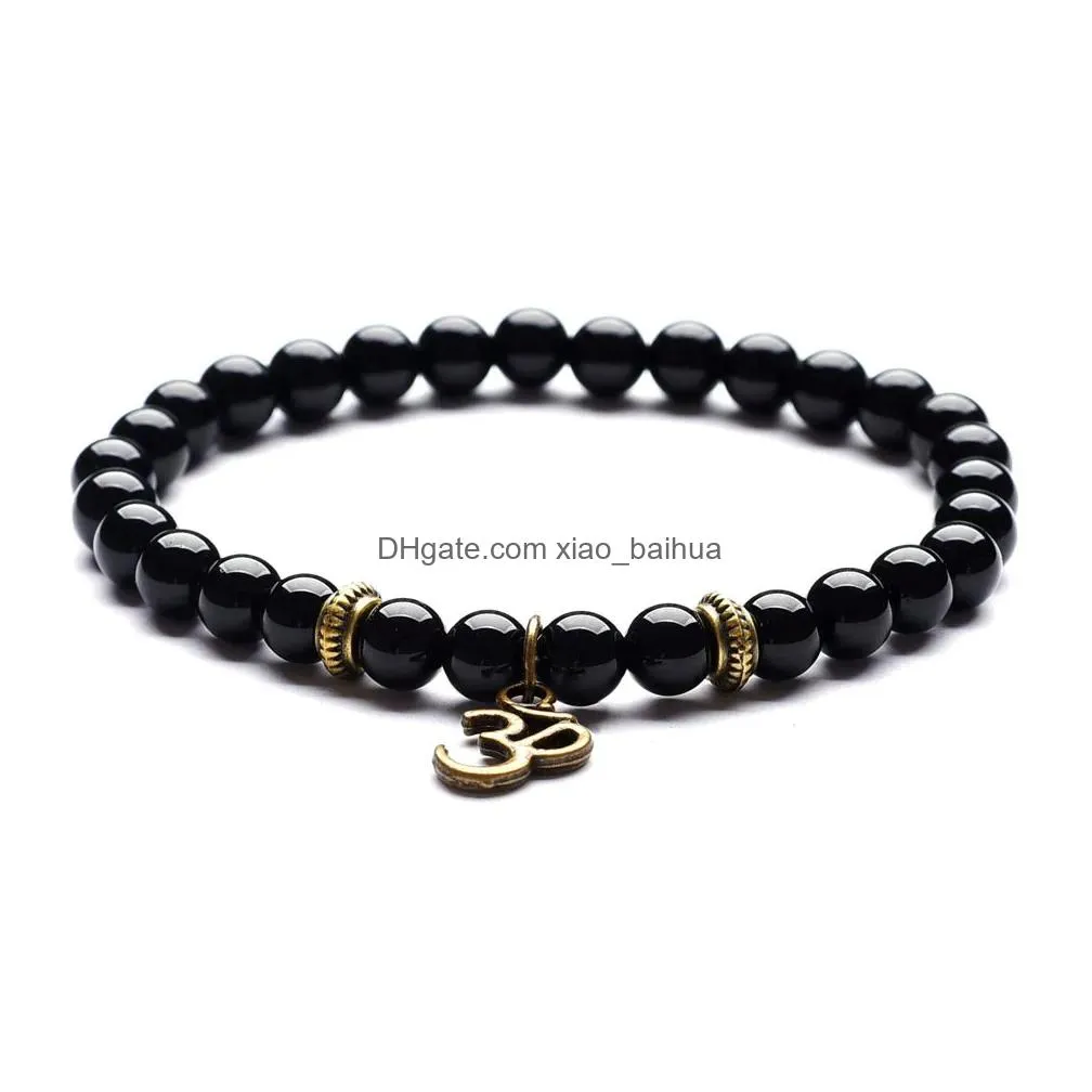 yoga healing stone picture bracelet ancient bronze om buddha head bracelet recommended jewelry