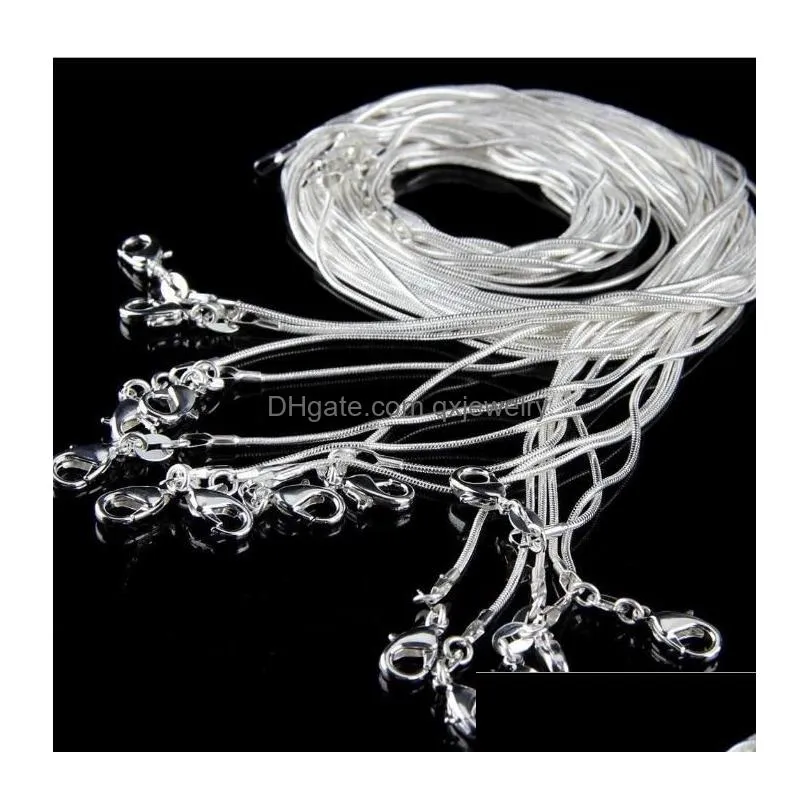 Chains 2021 100Pcs/Lot High Quality 925 Sterling Sier Charms Smooth Snake Chain Necklace 1Mm 16-24Inches Fashion Jewelry Drop Delivery Dh2Pm