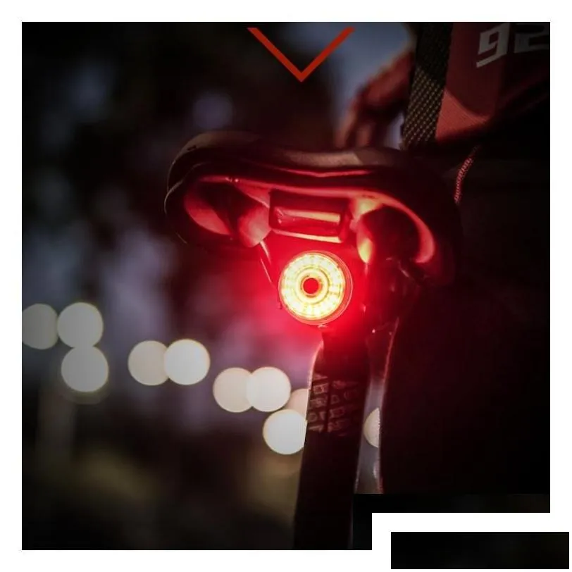 Bike Lights Thinkrider Cycling Taillight Bicycle Smart Brake Sensing Light Ipx6 Waterproof Led Charging Rear 230525 Drop Delivery