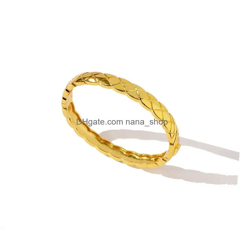 Charm Bracelets Bracelet Classical Crush Bangle Yellow Gold Wide Narrow Design No Stone Cuff Braceletcolor For Women Jewelry 21033056 Dhbhr