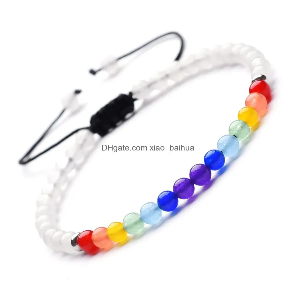 yoga lingli chakra stone seven pulse wheel bracelet stainless steel pieces mix and match small girls energy stone hand string