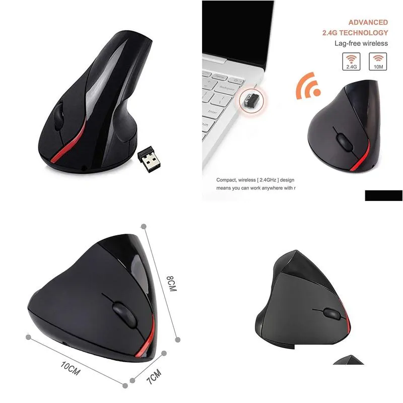 USB 24 GHz Rechargeable Wireless Mouse With vertical Ergonomicr Optical Mouse2170627