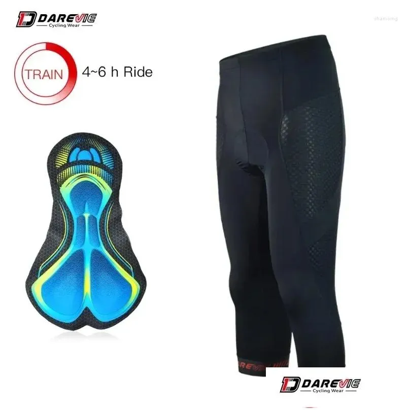 Racing Pants DAREVIE 3/4 Cycling Gel Shockproof Pad 4 Hours Riding Man Breathable Quick Dry Bicycle