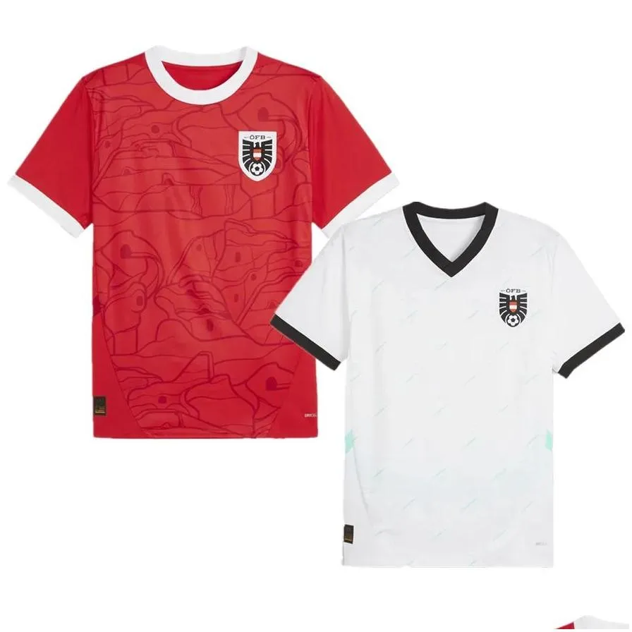 2024 Euro Soccer Jerseys Austria Home red Away White Football Shirt 24/25 men Sports Outdoors national team uniform