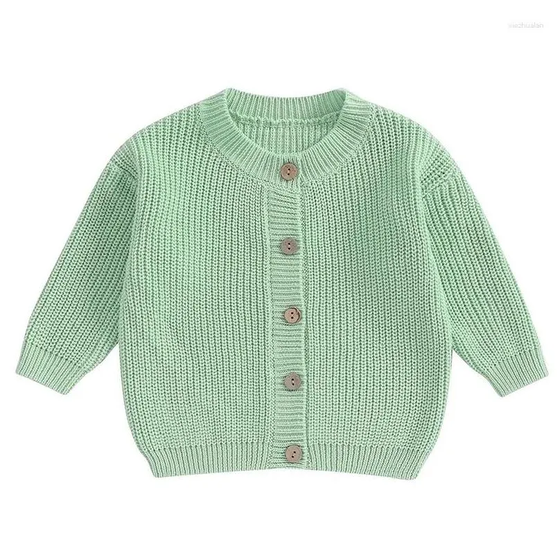 Jackets Infant Baby Boys Girls Cardigan Crochet Sweater Toddler Knit Button Up Casual Sweatshirt 0-18 Months