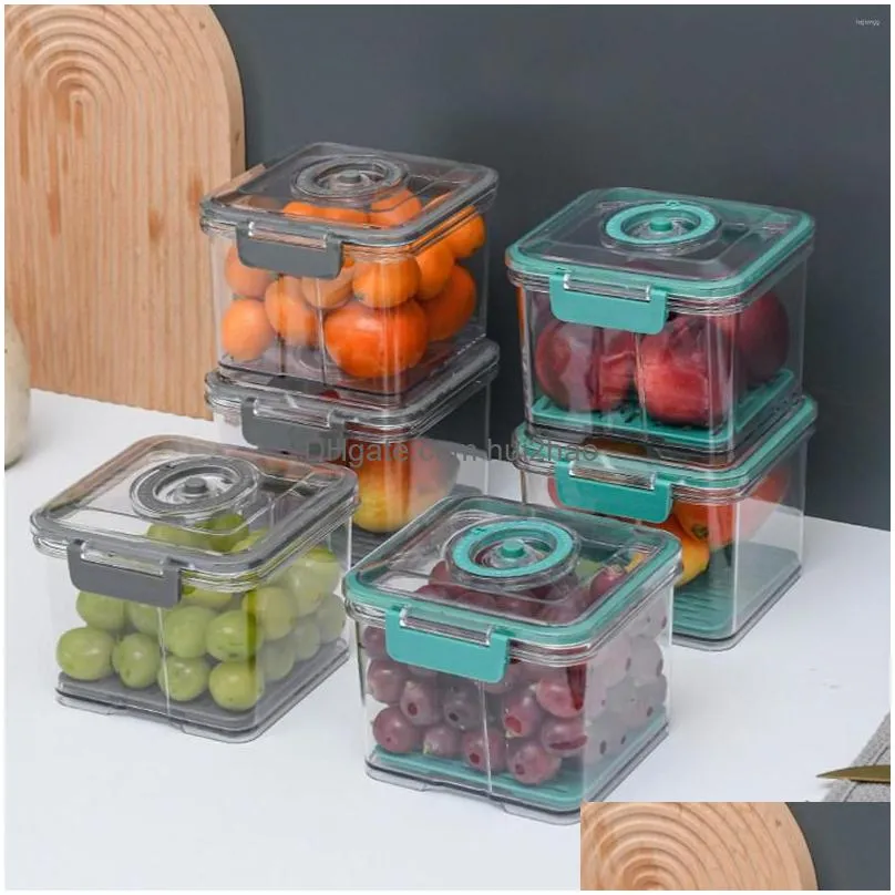 storage bottles food container transparent high capacity good sealing vacuum refrigerator -keeping box with lid household