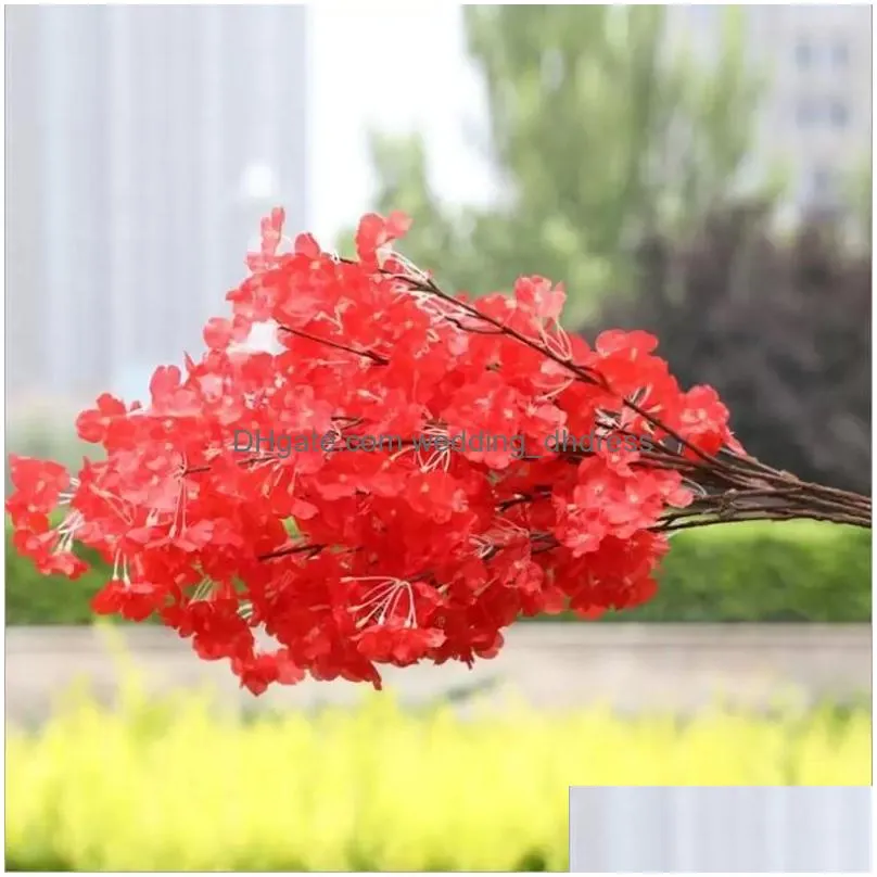 artificial cherry blossom fake flower garland white pink red purple available 1 m/pcs for wedding diy decoration fy3850