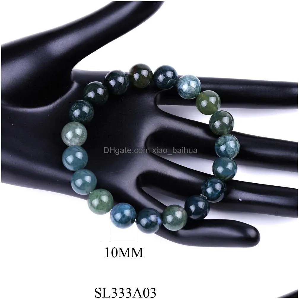 bijoux mode nouveau 6 8 10mm perle taille plate aquatic agate bracelets files bracelets et bracelets
