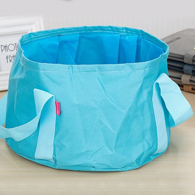 Multi Function Folding Bucket Portable Thickening Waterproof Oxford Cloth Foot Wash Basin Travel Cosmetic Storage Bag Hot Sale 8zx B