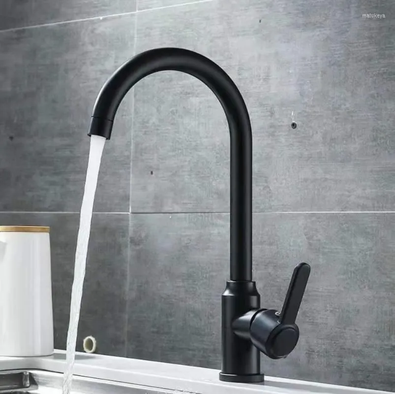 Kitchen Faucets Stainless Steel Faucet Ball Vegetable Basin Cold And Rotating Black Sink