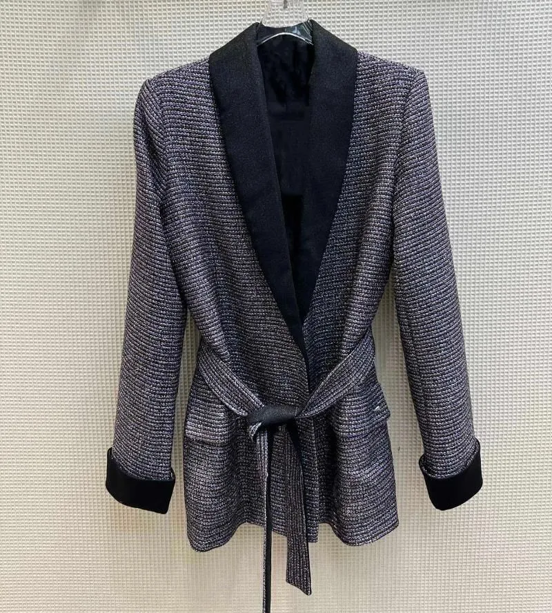 Women`s Suits 2024 Spring 24ss Fashion Designer Jacket Blazer With Knitting Outwear Clothing For Women