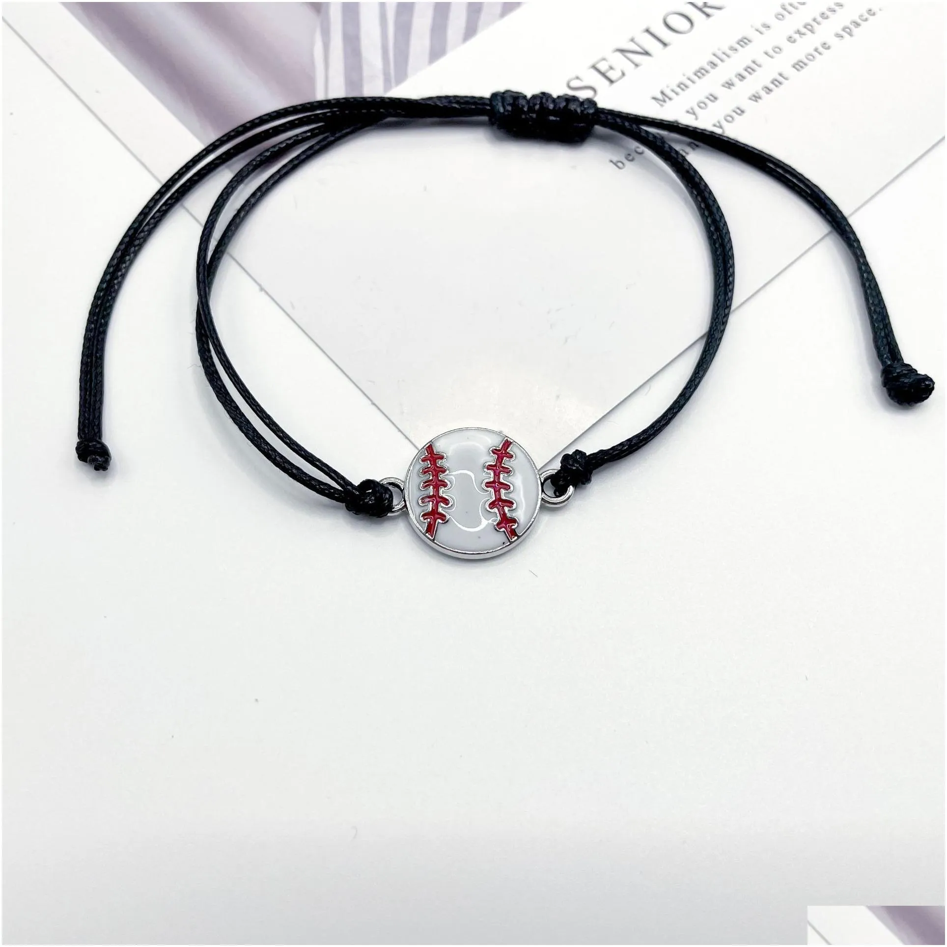 bulk price way thread hand-woven ball charm bracelet baseball football basketball team fan hand rope bracelets jewelry gift