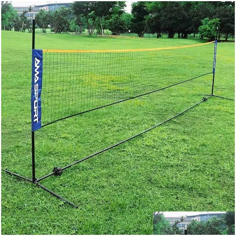 Portable Folding Standard Professional Badminton Net Indoor Outdoor Sports Volleyball Tennis Training Square y240318