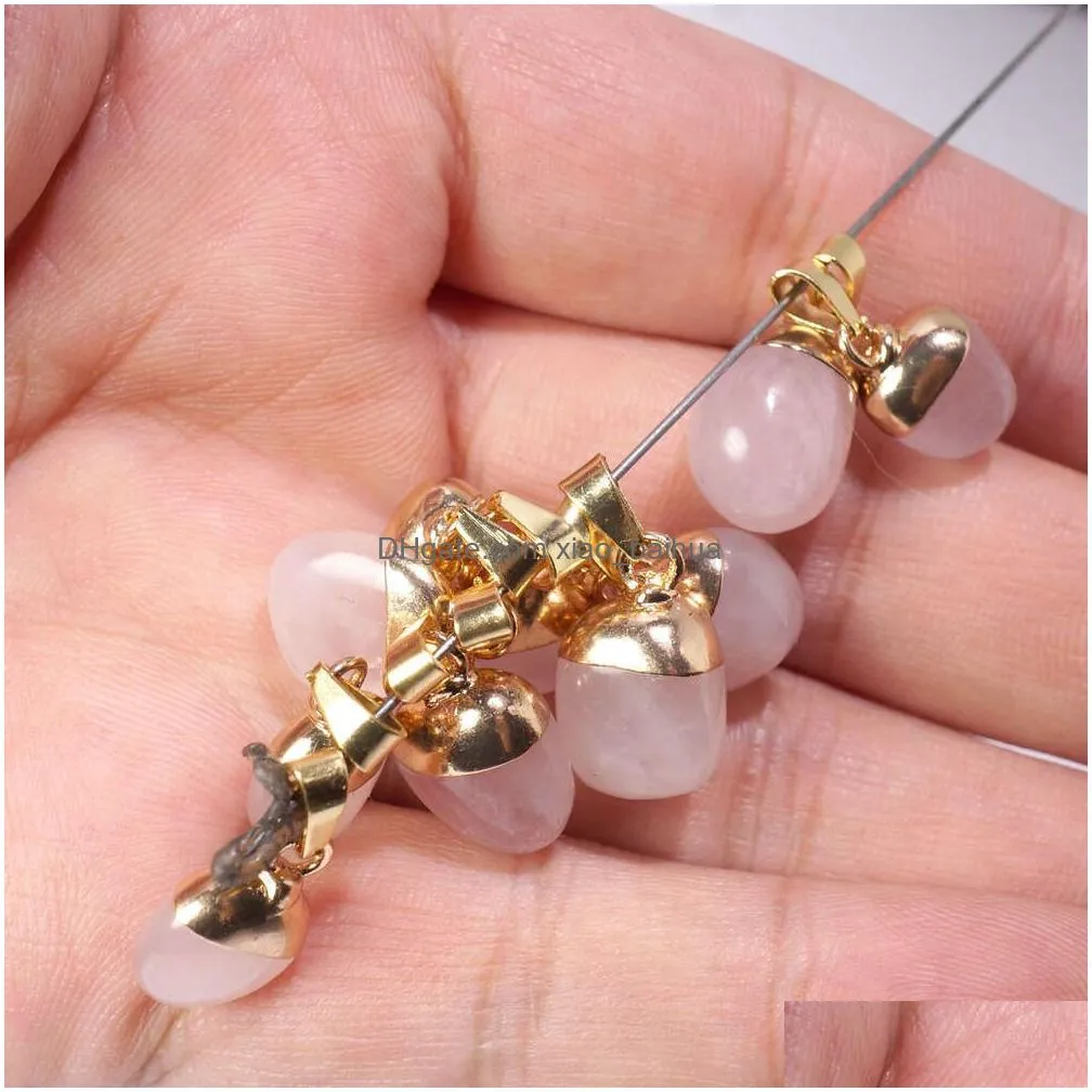 charms pendant crystal bulk wholesale charms for jewelry making pink crystal rose quartz mini pendants for bracelet necklace earrings