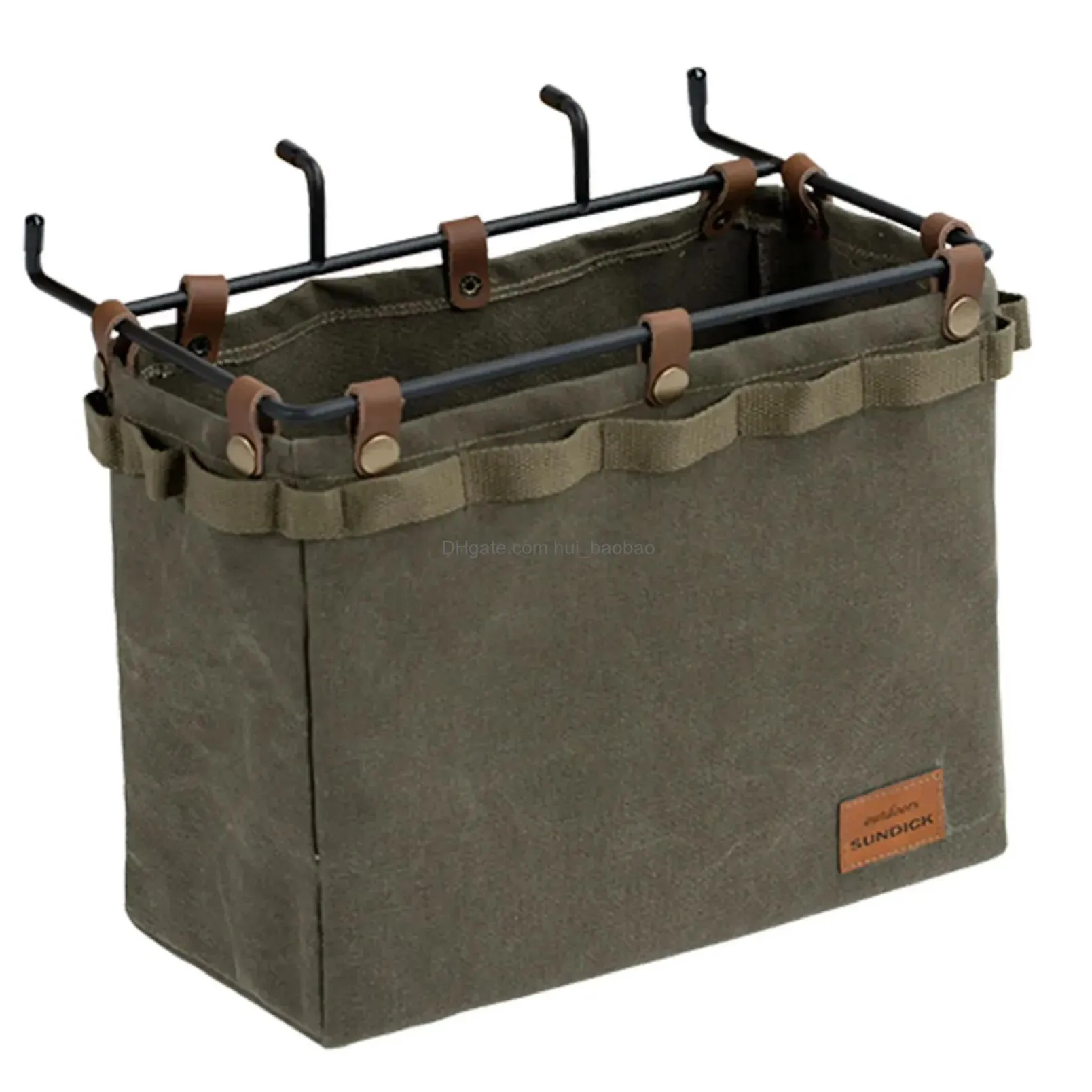 hand tools cam table side storage bag mtifunctional folding canvas with hook outdoor picnic desk cookware hanging large capacity drop