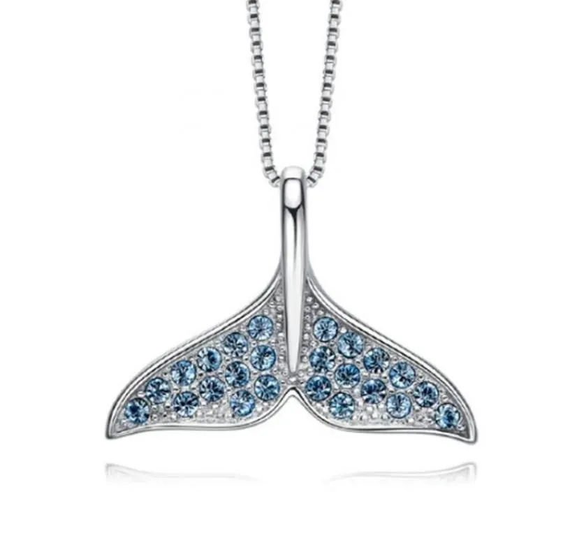 Pendant Necklaces Exquisite Zircon Whale Tail Necklace Charm Ladies Elegant Casual JewelryPendant NecklacesPendant