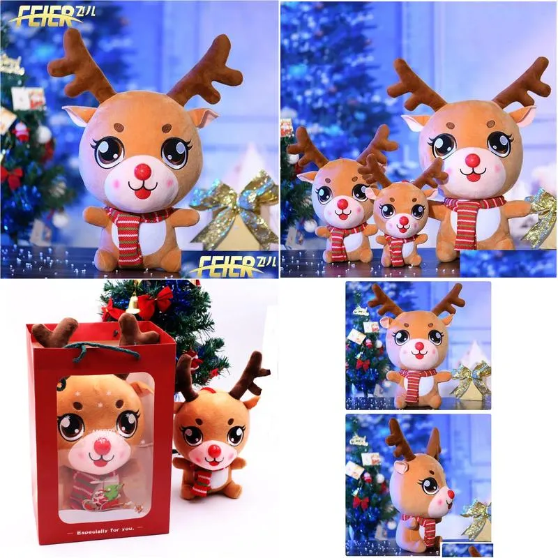 2024 Hot Sale Wholesale Christmas sitting elk, large Christmas gift plush toy doll, children`s