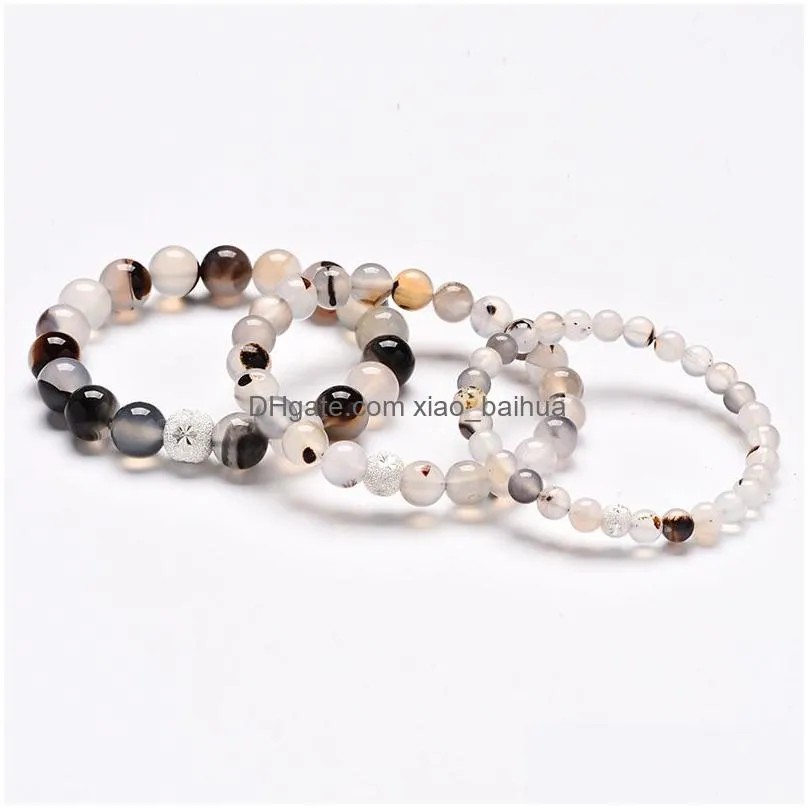 black agate bracelet mens and womens crystal single ring string s925 silver purchase special