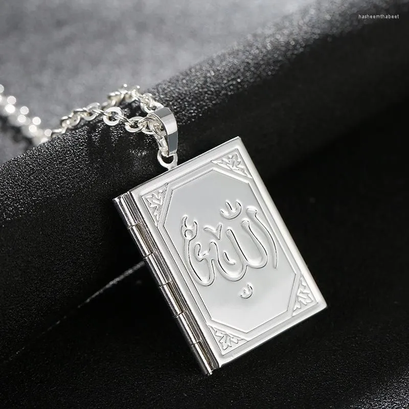 Pendant Necklaces Unique Gold Plated Muslim Po Frame Necklace Islamic Jewelry Personality Punk Hip Hop Party Gifts
