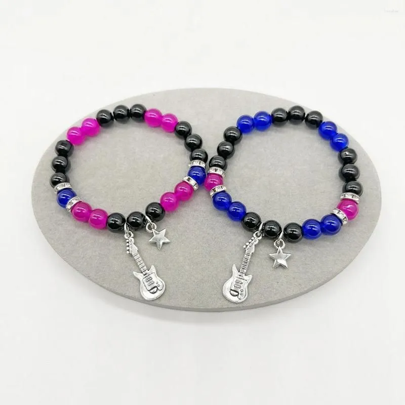 Link Bracelets 2Pcs/set Fashion Couple Beads Bracelet Tv Girl Matching Who Really Cares Inspired Friends Jewelry Gift