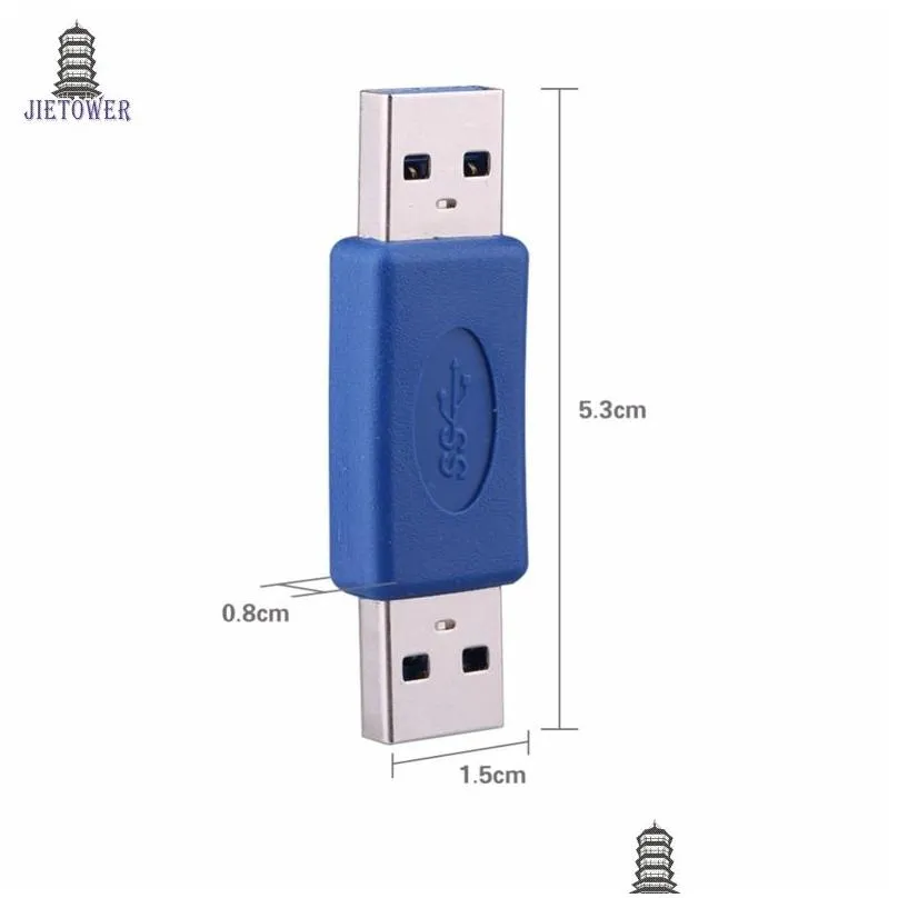 USB 3.0 Type A Male to Type A Male M-M Coupler Adapter Gender Changer Connector Pro New