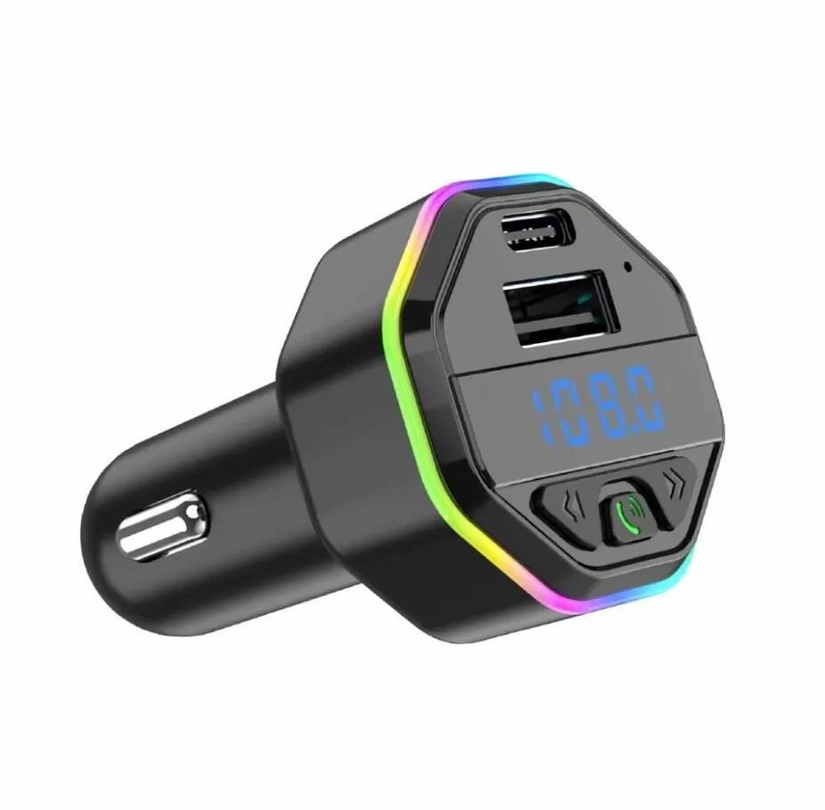 G43 G44 Wireless Car Kit 3.1A with type-c port USB C Fast Charging Car  Mp3 Player Handsfree kit bluetooth car fm transmitter