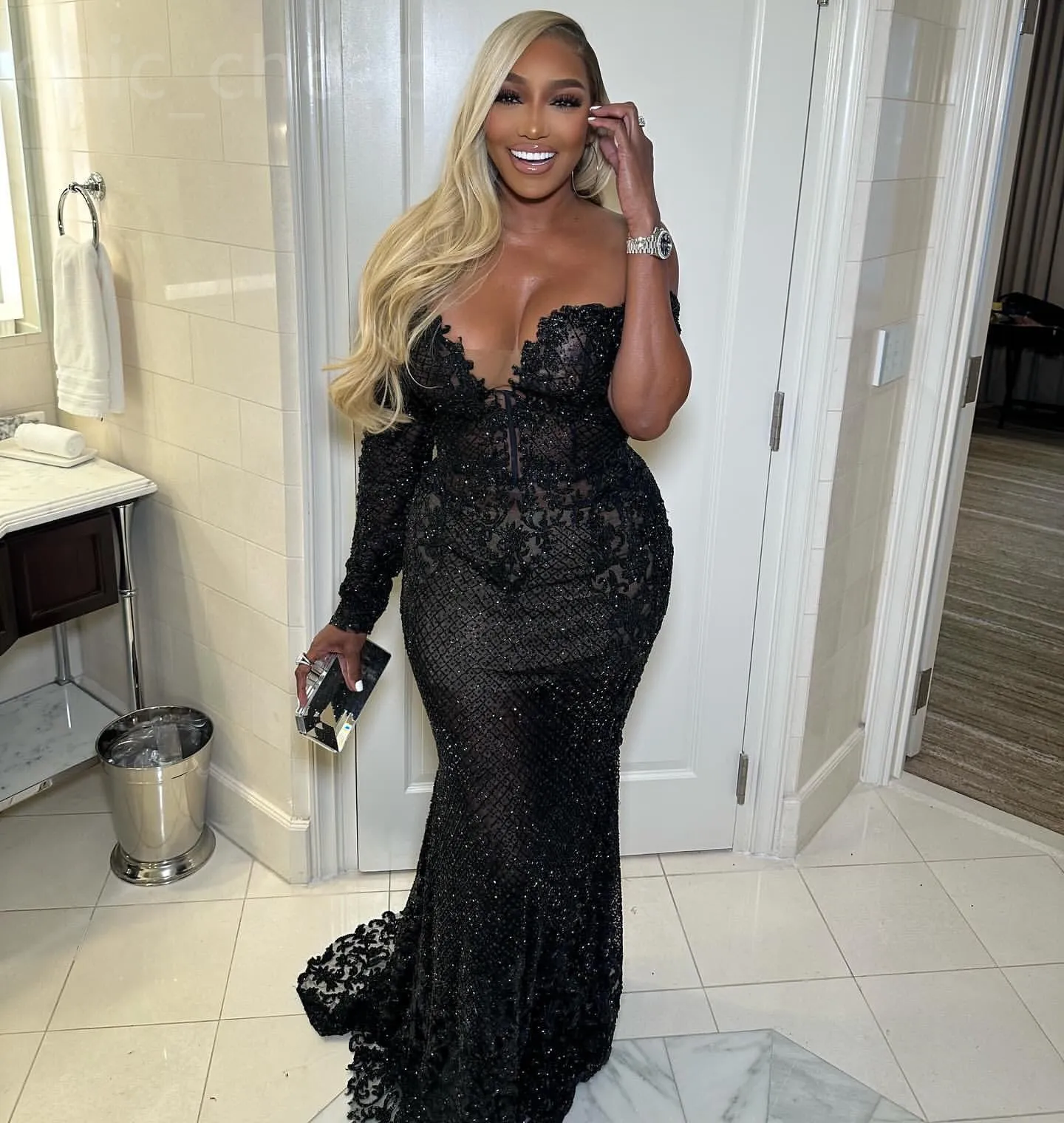 2024 Aso Ebi Black Mermaid Prom Dress Sequined Lace Beaded Evening Formal Party Second Reception 50th Birthday Engagement Gowns Dresses Robe De Soiree ZJ307