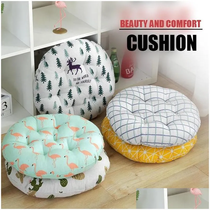 Cushion/Decorative Pillow Round Cushion 30/40/45/50Cm Office Chair Tatami Meditation Sofa Throw Pillows Yoga Floor Mat Decor Seat Dro Dhpw7