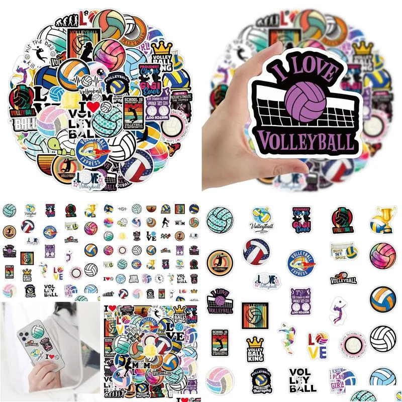 New Waterproof 10/30/50PCS Sports Volleyball Cartoon Stickers DIY Skateboard Laptop Phone Guitar Graffiti Decal Sticker Kid Toy
