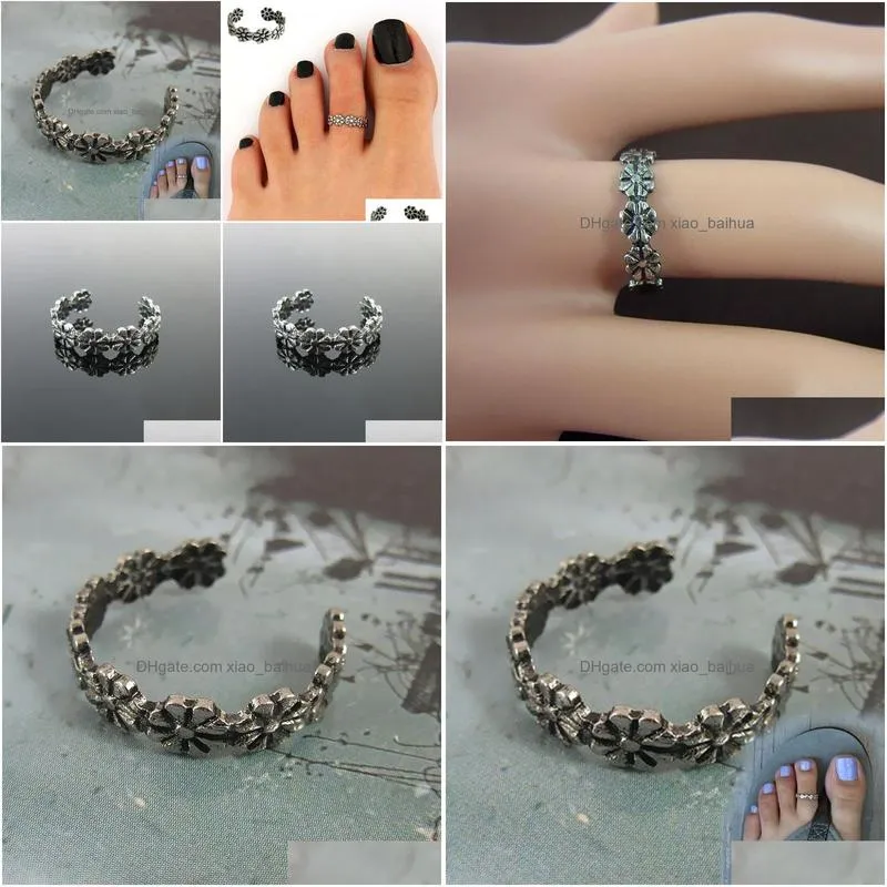 vintage retro adjustable toe ring open foot finger ring jewelry accessories gift