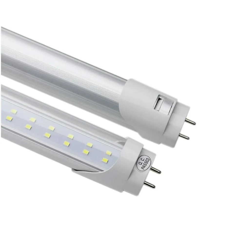 Led Tubes G13 T8 4Ft Smd2835 144Leds Tube Double Pins 28W 3000Lumens Warm Cold White Fluorescent Light Clear/Frosted Er Drop Delivery Dh8Wn