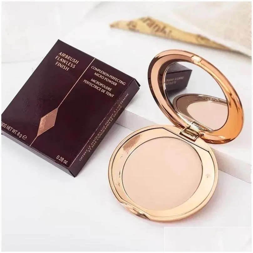 Face Powder Airbrush Flawless Finish Skin Perfecting Micro Powder Complexion Setting Powder Fair Medium 2 Colors