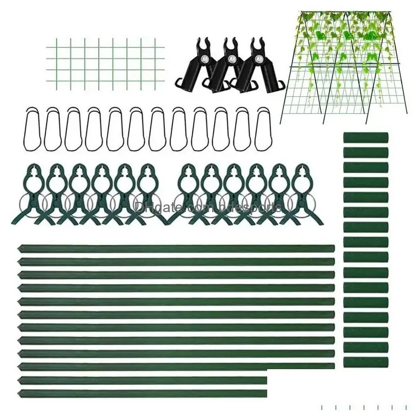 Bird Cages Supports Foldable Cucumber Trellis Garden Set Detachable Climbing Clips For Plants Vine Outdoor Plant Flowers Drop Delivery Dhund