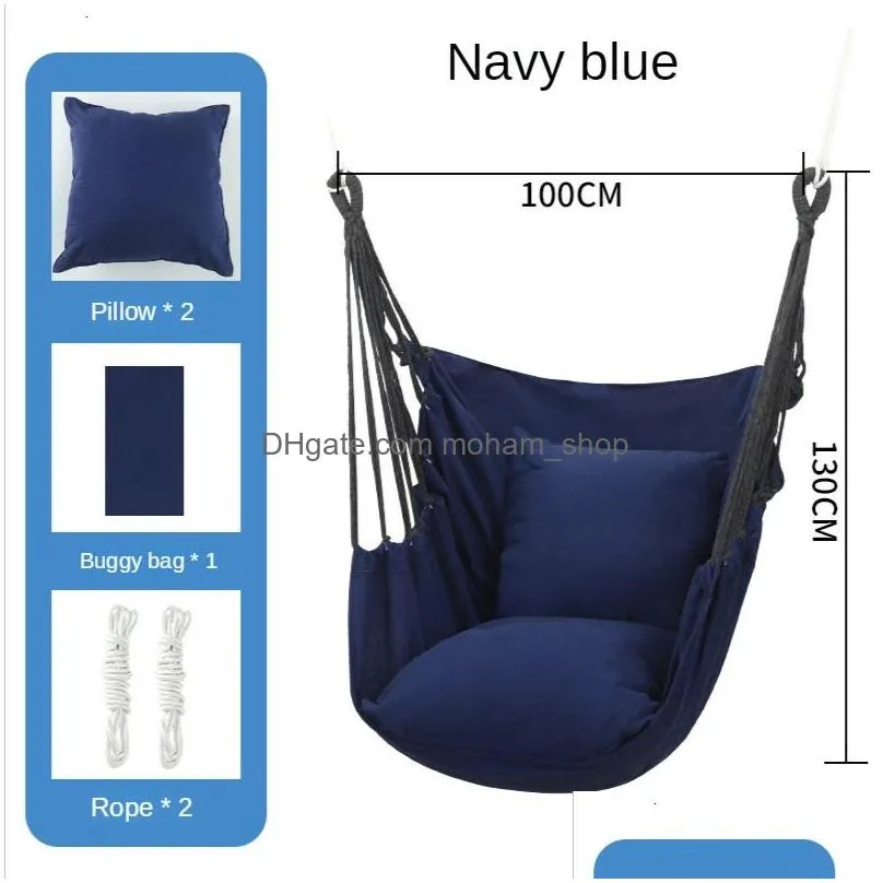 hanging swing canvas chair college student dormitory hammock with pillow indoor camping adult leisure 240325