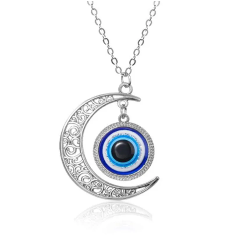 bulk price devils eye alloy pendant necklace for men women love star evils eyes necklaces male female jewelry accessories
