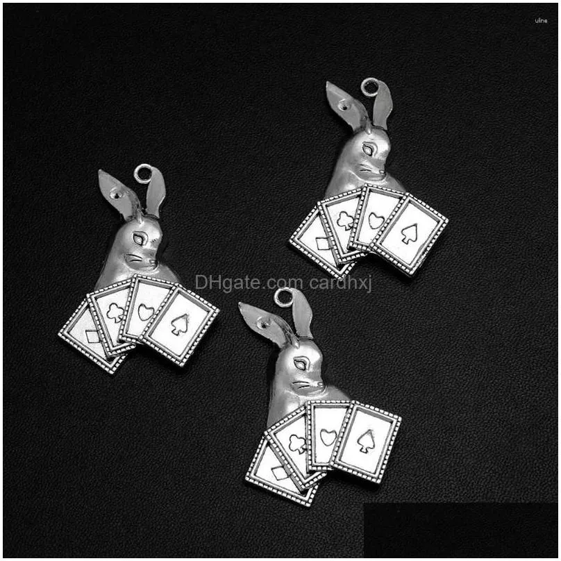 Charms 5Pcs/Lots 34X42Mm Antique Easter Animals Pendants For Diy Necklace Jewelry Making Supplies Accessories Drop Delivery Dhs5P