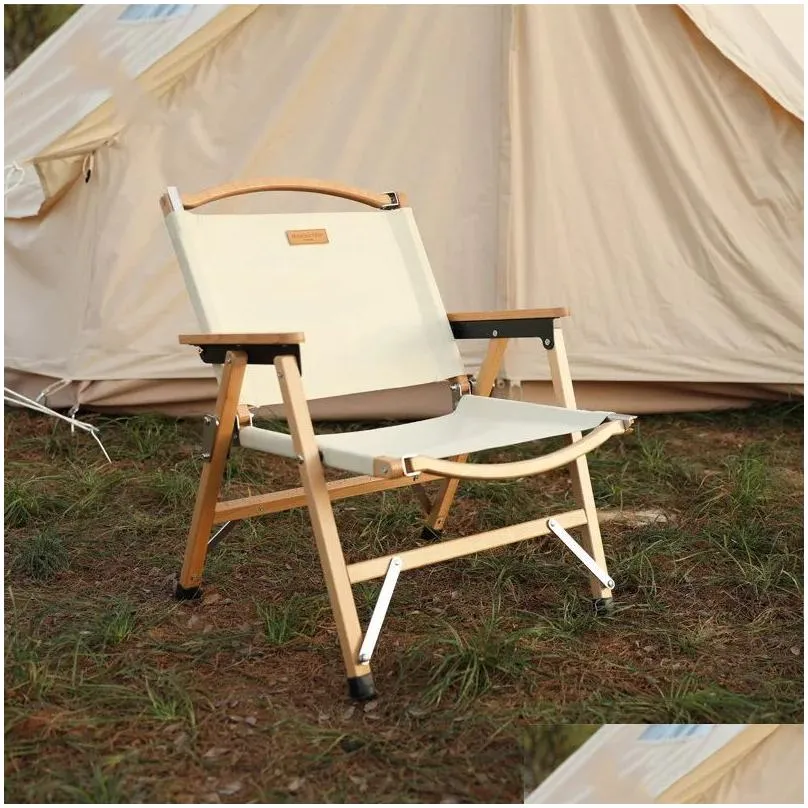 Furnishings Mountainhiker Outdoor Solid Wood Folding Chair Ultralight Portable Camping Picnic Chair Barbecue Selfdriving Beach Chair