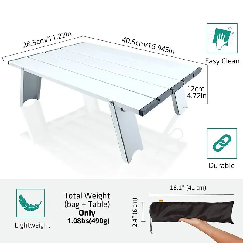Furnishings Aluminum Alloy Portable Table Outdoor Furniture Foldable Folding Camping Hiking Desk Traveling Outdoor Picnic Table