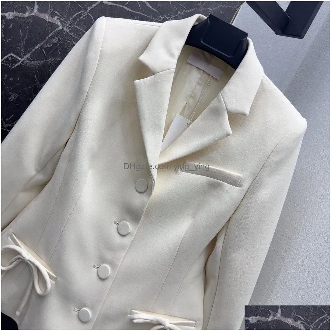 2024 european fashion style sweet bow suit coat