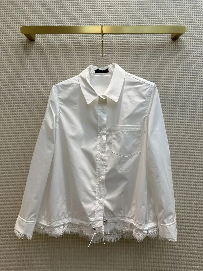 Men`s Casual Shirts Soft Lace Stitching White Shirt Girly Is Too Delicate