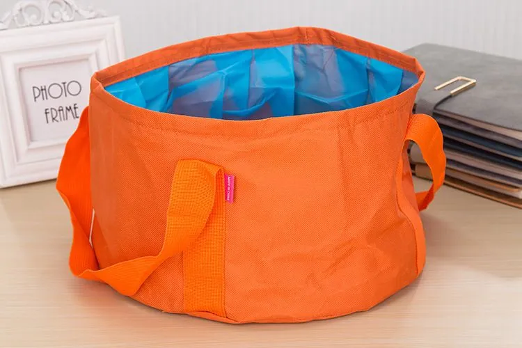 Multi Function Folding Bucket Portable Thickening Waterproof Oxford Cloth Foot Wash Basin Travel Cosmetic Storage Bag Hot Sale 8zx B