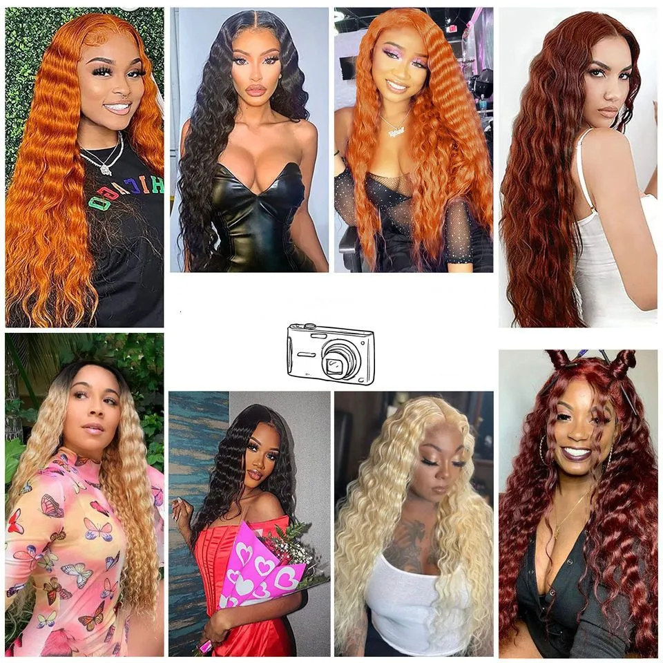 Long Deep Wave Full Lace Front Wigs Human Hair curly hair 10 styles wigs female lace wigs synthetic natural hair lace wigs free