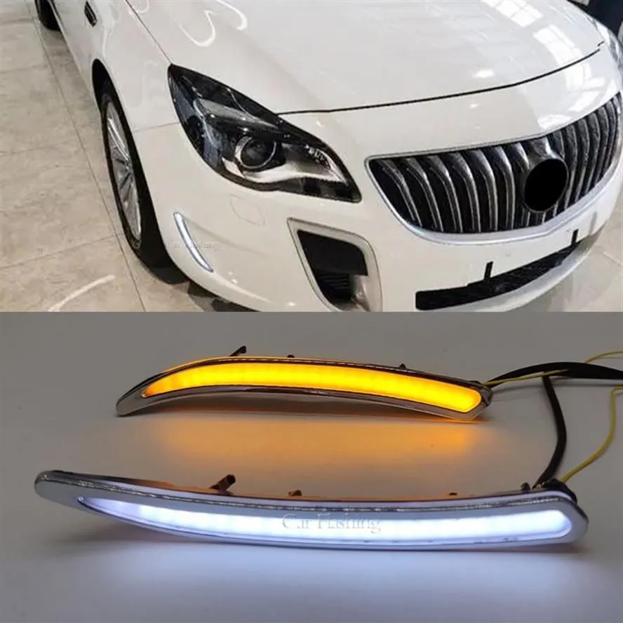 2PCS Car LED DRL For Buick Regal GS Opel Insignia 2010 2011 2012 2013 2014 2015 2016 Daytime Running Light with turn signal265r