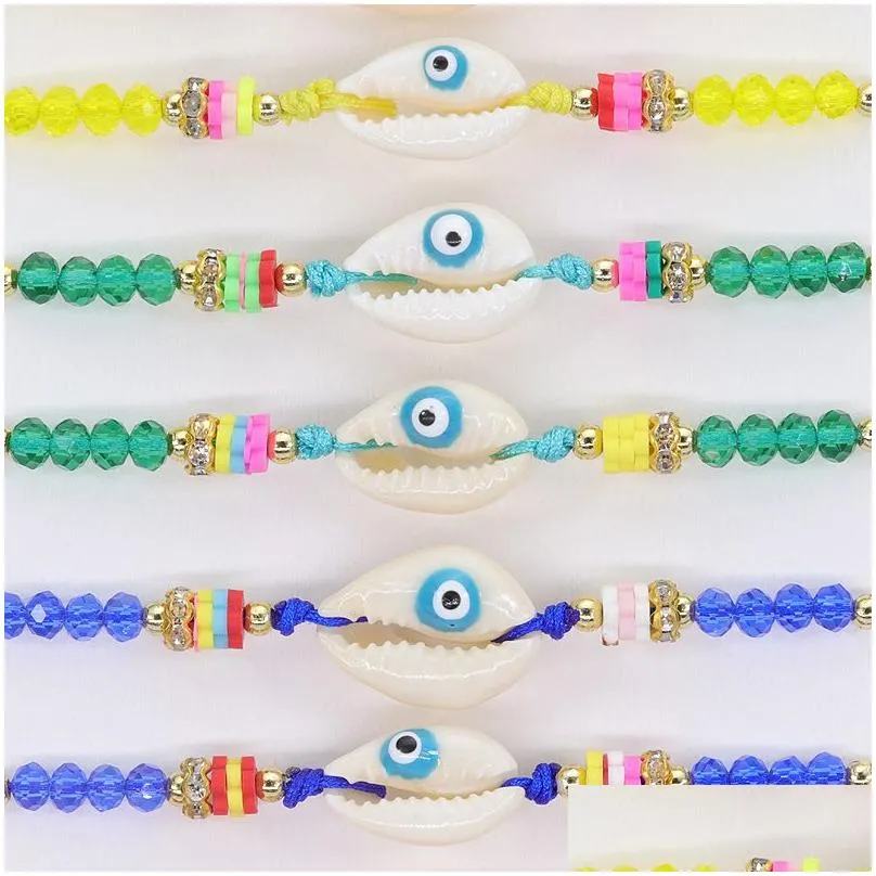 12pcs/set devils eye bracelet men women cute cartoon bracelets evil eyes beaded wrist bangle