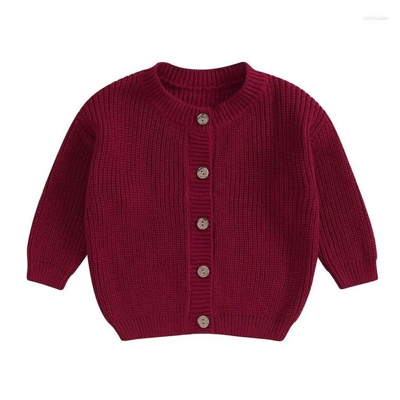 Jackets Infant Baby Boys Girls Cardigan Crochet Sweater Toddler Knit Button Up Casual Sweatshirt 0-18 Months