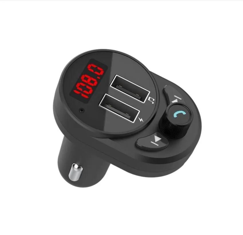 FM Transmitter Bluetooth 5.0 Dual USB Car  Handsfree Kit Radio Adapter Support SD Card U Disk Playback