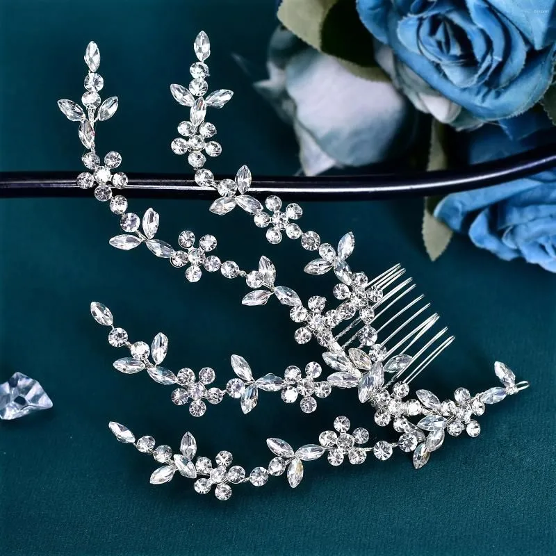 Hair Clips TOPQUEEN Rhinestone Hairpiece Bridal Headwear Fashion Handmade Crystal Comb Woman Party Jewelry Head Decoration HP568