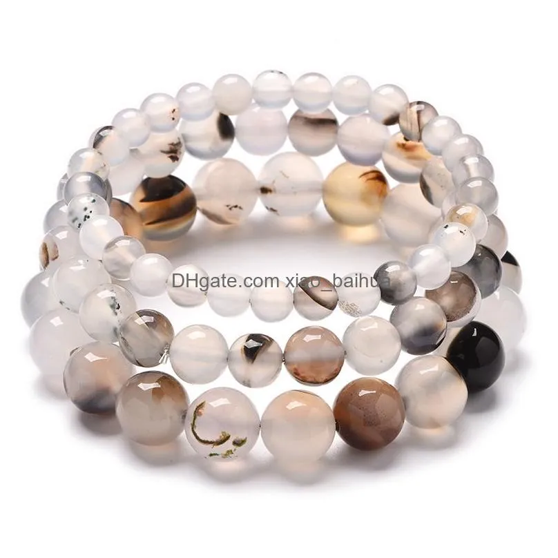 black agate bracelet mens and womens crystal single ring string s925 silver purchase special