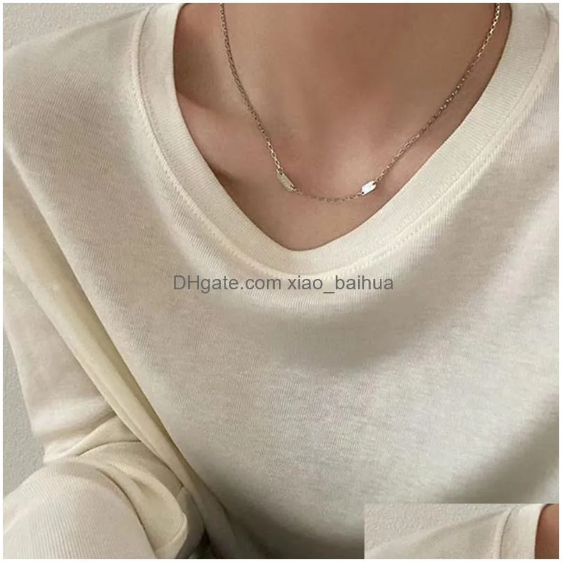 85-degree gray simple double-layer stacked necklace womens fashion letter niche personality clavicle pendant necklace