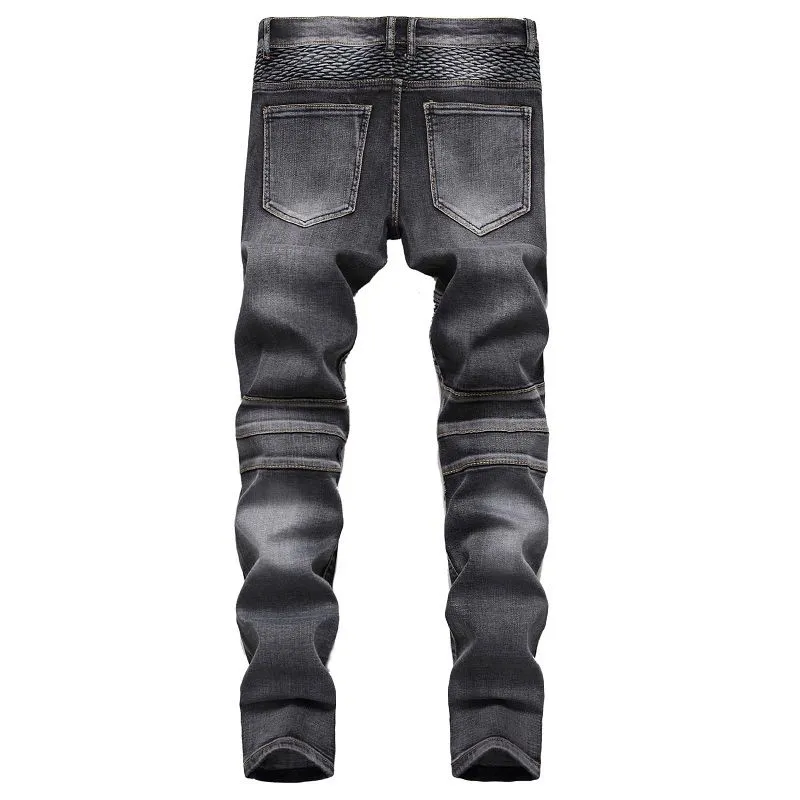 Men`s Plus Size Pants New Mans Mens Skinny Jean Loose Straight-leg Distressed Ripped Male Hip-hop Deinim Men Scratch Jeans